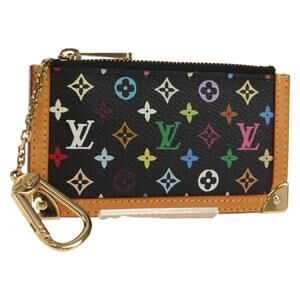 LOUIS VUITTON Multicolor Pochette Cles Coin Purse Black M13664 LV Auth 154947V